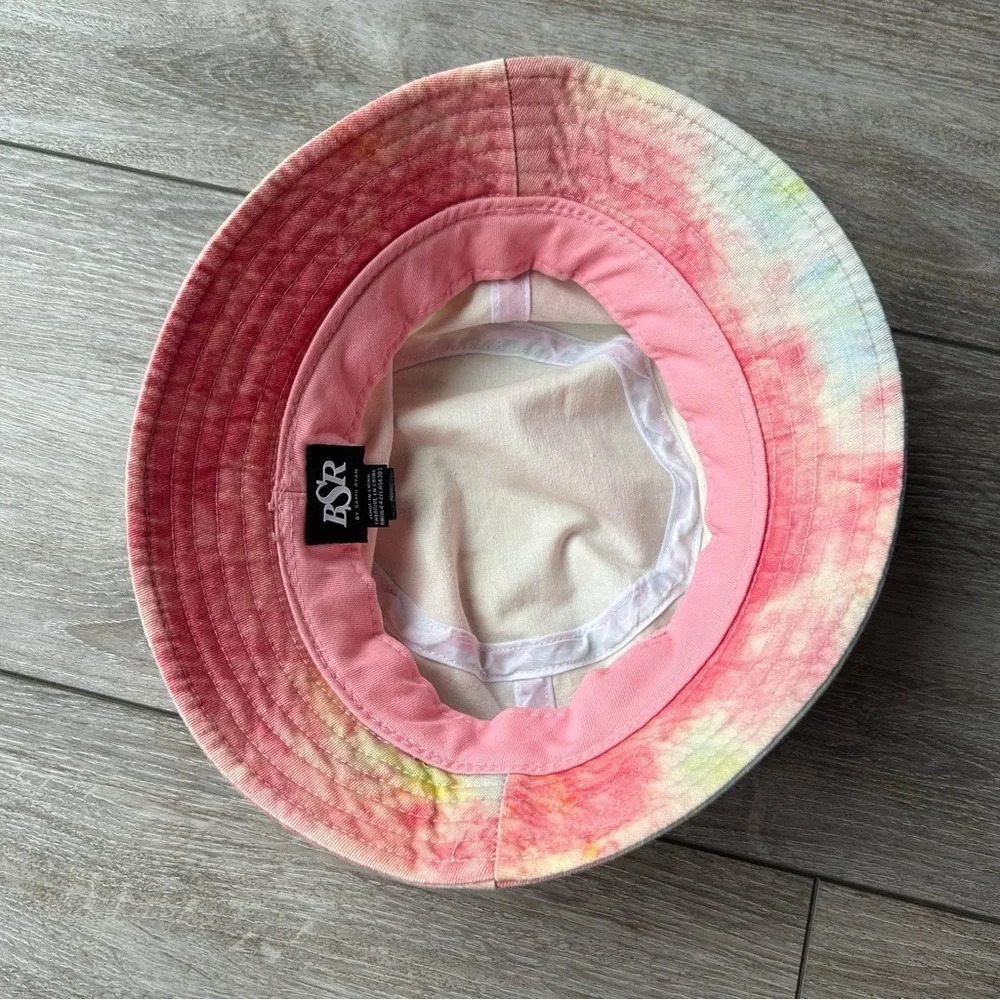 By Samii  Ryan Blue Pink Yellow Tie Dye Bucket Hat - Picture 8 of 14
